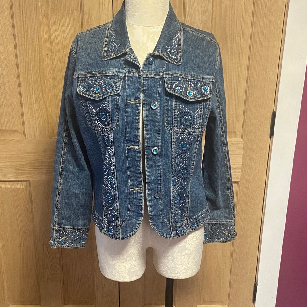 Embellished Ethyl Vintage Denim Jean Jacket